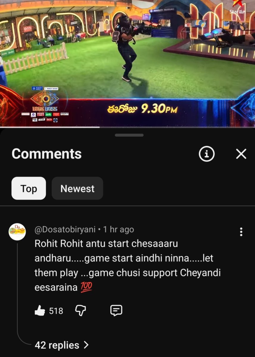 telugubiggboss's tweet photo. Latest promo comment section

Audience targetting Rohit ??

Rohit vs All🔥

1 Vs All??

#BiggbossTelugu10
#BiggBoss10Telugu https://t.co/e6CRmTq7Tu