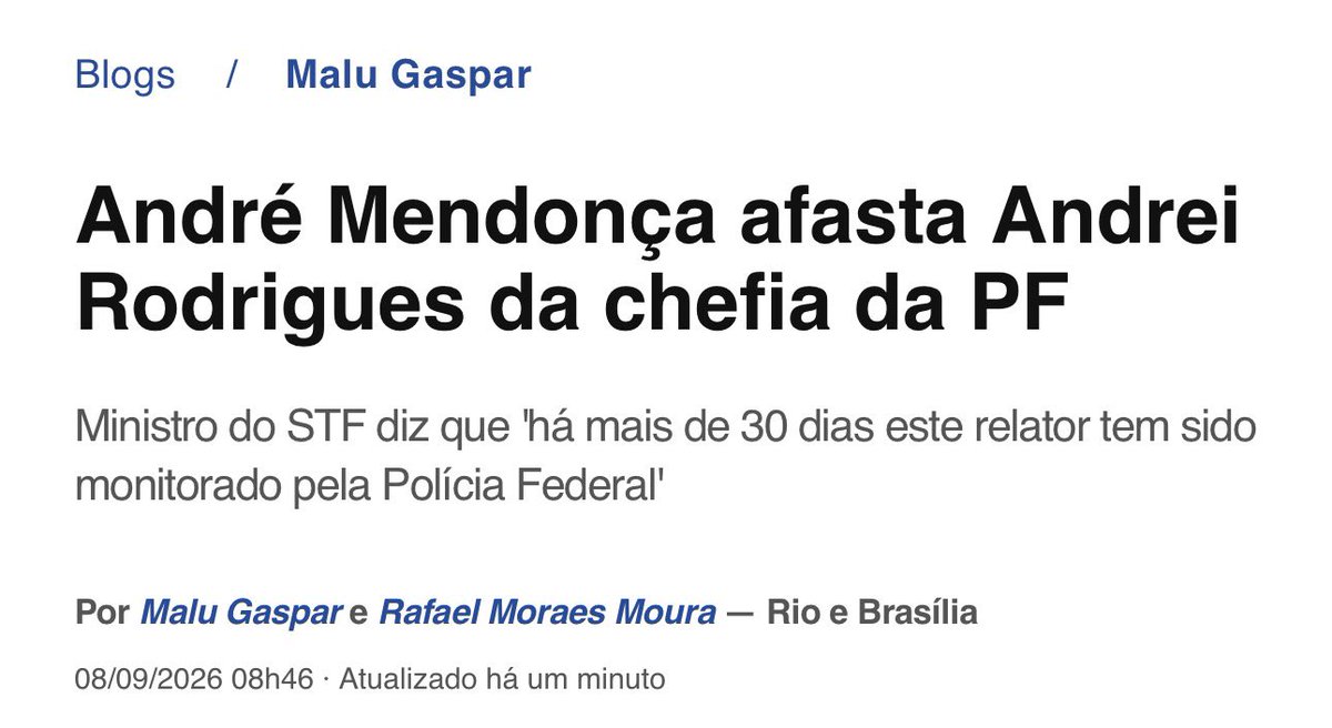 lazarorosa25's tweet photo. 🚨ATENÇÃO, MILITÂNCIA! Isso aqui é gravíssimo e precisamos reagir.

SUBAM AS TAGS 👇🏾

MENDONÇA GOLPISTA
REAGE FACCHIN

Golpe na cara dura! Mendonça interferindo na PF e fazendo de tudo para blindar Flávio Bolsonaro e cia. O Gabinete do Mendonça, indicado por Bolsonaro, virou gabinete eleitoral da extrema direita. Precisamos pressionar muito contra essa aberração!

MENDONÇA GOLPISTA
REAGE FACCHIN