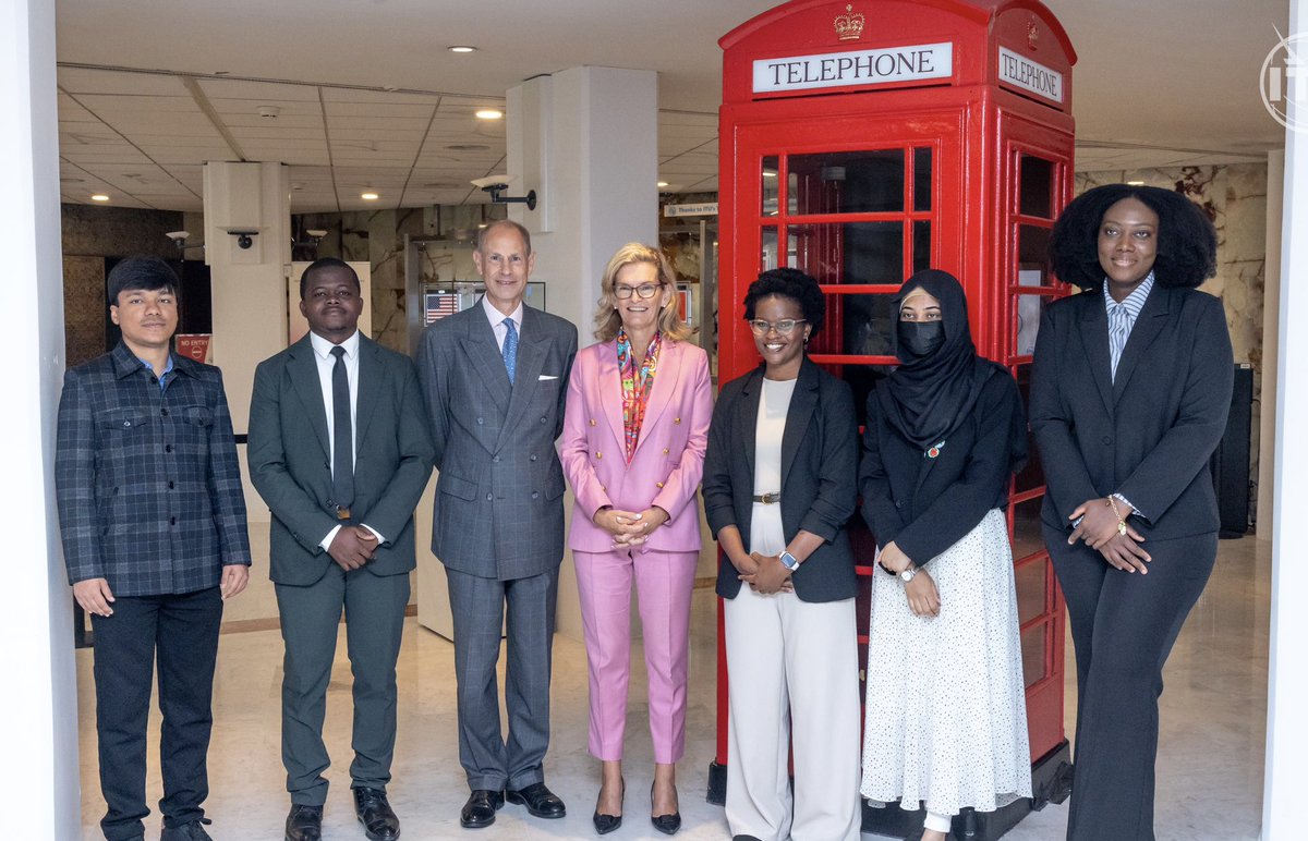 UKMissionGeneva's tweet photo. As part of a visit to Geneva, HRH The Duke of Edinburgh visited @ITU to hear more about the opportunities and challenges around AI and emerging technologies. 

The UK is committed to working with international partners to ensure innovation benefits people everywhere 🌍💡 https://t.co/tSEHwu2jfg