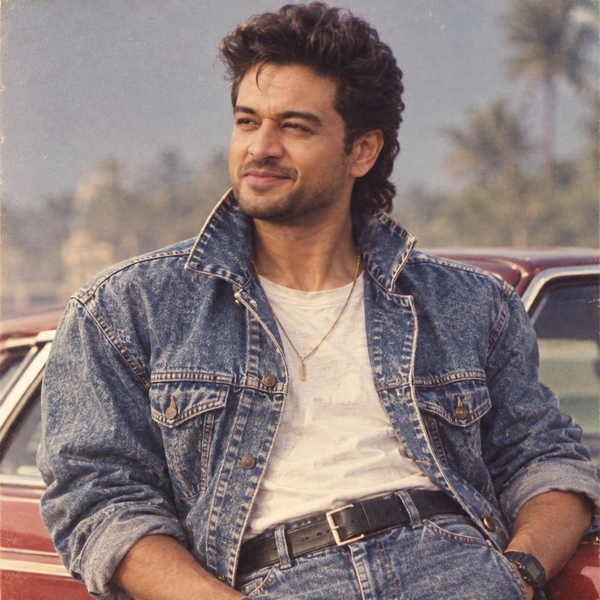 NinjEdits's tweet photo. Tried the trending 80s prompt on GK and.... 

In any era, in any look...this man looks unbelievably charming and handsome! 

Born for the cameras to cherish him!

#GauravKhanna https://t.co/SSreAT9qeP