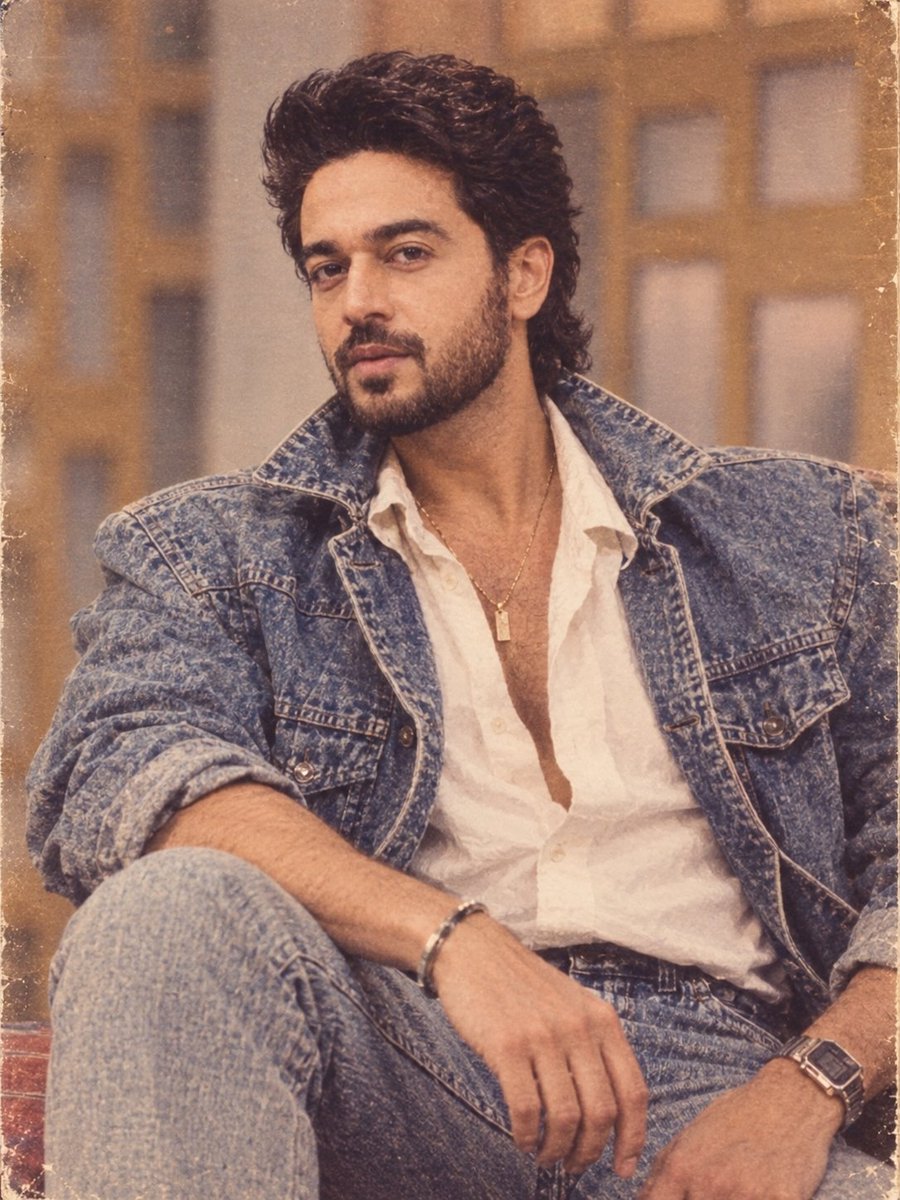NinjEdits's tweet photo. Tried the trending 80s prompt on GK and.... 

In any era, in any look...this man looks unbelievably charming and handsome! 

Born for the cameras to cherish him!

#GauravKhanna https://t.co/SSreAT9qeP