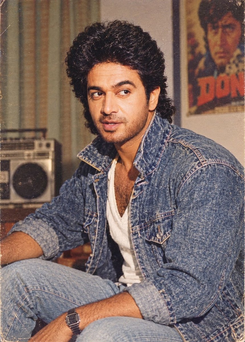 NinjEdits's tweet photo. Tried the trending 80s prompt on GK and.... 

In any era, in any look...this man looks unbelievably charming and handsome! 

Born for the cameras to cherish him!

#GauravKhanna https://t.co/SSreAT9qeP