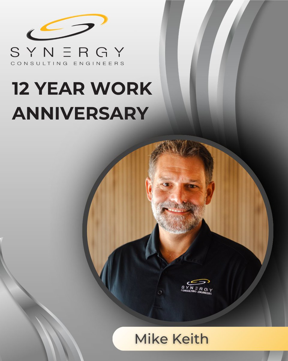 SynergyEngineer's tweet photo. Today, we’re recognizing Mike Keith, Associate Principal, on 12 years with Synergy.

We appreciate the time and commitment he’s invested in Synergy and are glad to recognize this milestone.

#WorkAnniversary #TeamSynergy #Leadership #CompanyCulture https://t.co/r9DYjwaVXn