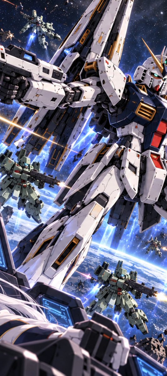 jinsoukyokusei's tweet photo. あくまでニューガンダムぽいイラストを描いてみました！ニューって文字の表現は、vにかわるようで、
Vガンダムと間違う可能性があるので、カタカナで書きました😅
あくまで、ぽい画像です✨
#ガンダムイラスト
 #AIイラスト #AIイラスト好きさんと繋がりたい https://t.co/vFJFrGc3Bf