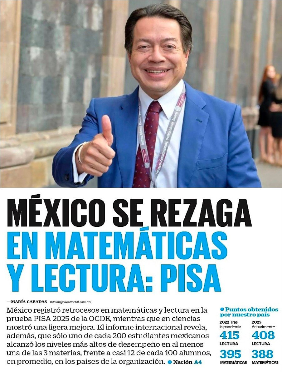 Melissa_Bely's tweet photo. "Vamos a quitar las becas de excelencia"

Dijeron..

"Vamos a quitar los exámenes de admisión"

También dijeron..

¡ Total !... ¿que de malo podría pasar?

3 Doritos después..

México retrocedió en matemáticas y en lectura.

Un pueblo ignorante es más fácil de manipular. https://t.co/uelqo6d8SI