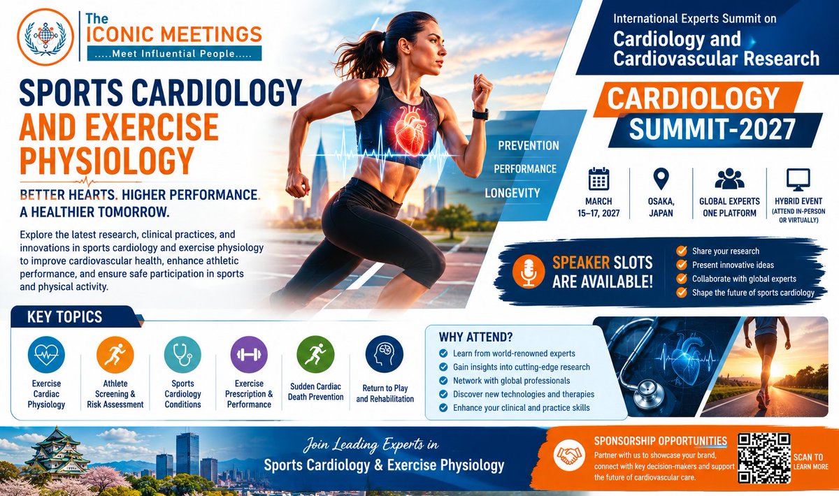 info_Cardiology's tweet photo. 🏃❤️ Sports Cardiology &amp; Exercise Physiology

Explore the science behind safer exercise, better athletic performance &amp; healthier hearts at #CardiologySummit2027.

🎤 Speaker slots available!
🔗 https://t.co/pWqorCFtEM
#SportsCardiology #ExercisePhysiology #Cardiology https://t.co/AeUVBajtwk