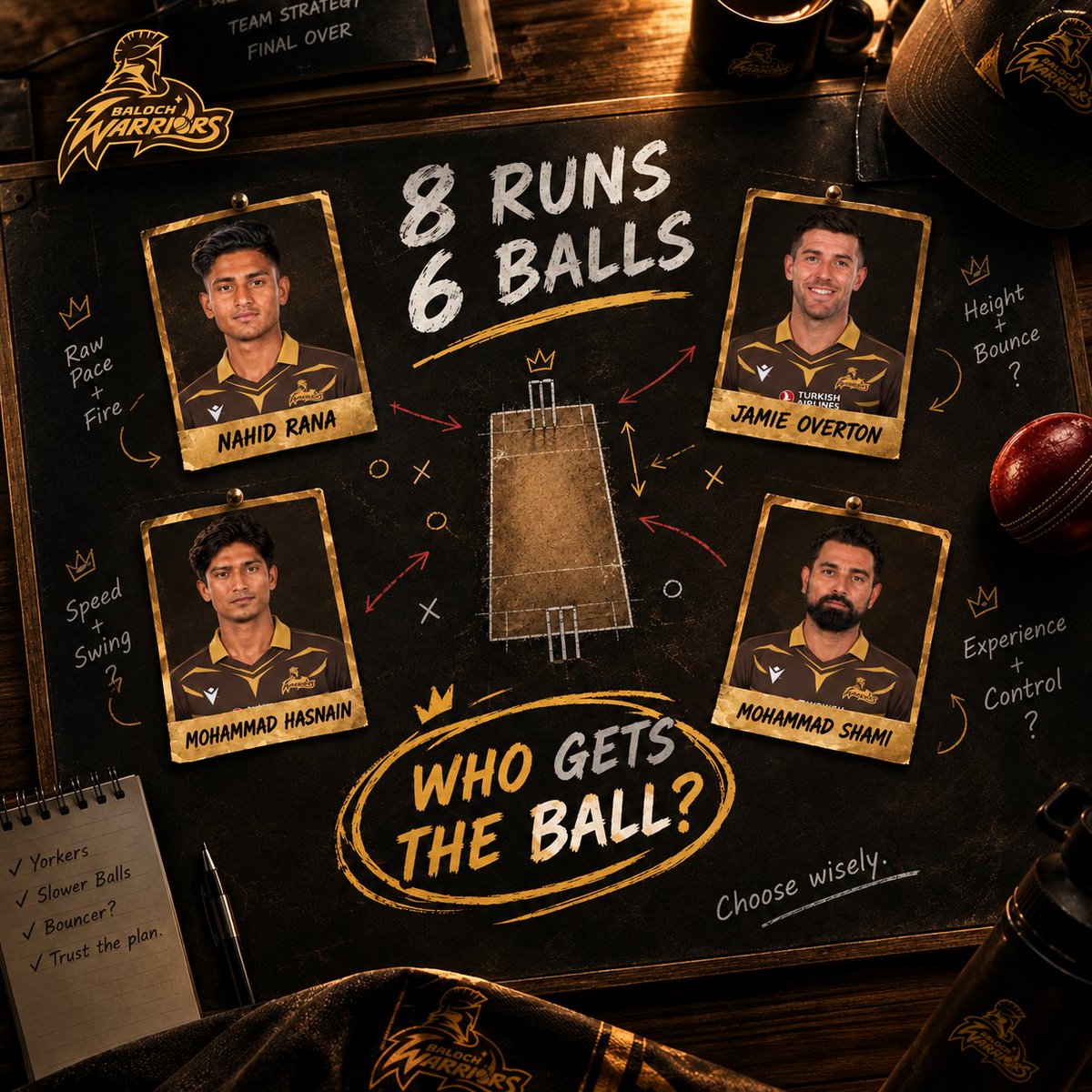 TeamBalWarriors's tweet photo. 8 runs. 6 balls. One decision. 🧠

The match is on the line.
Who gets the ball? 👀

#WeAreWarriors https://t.co/KSMZF3Hx83