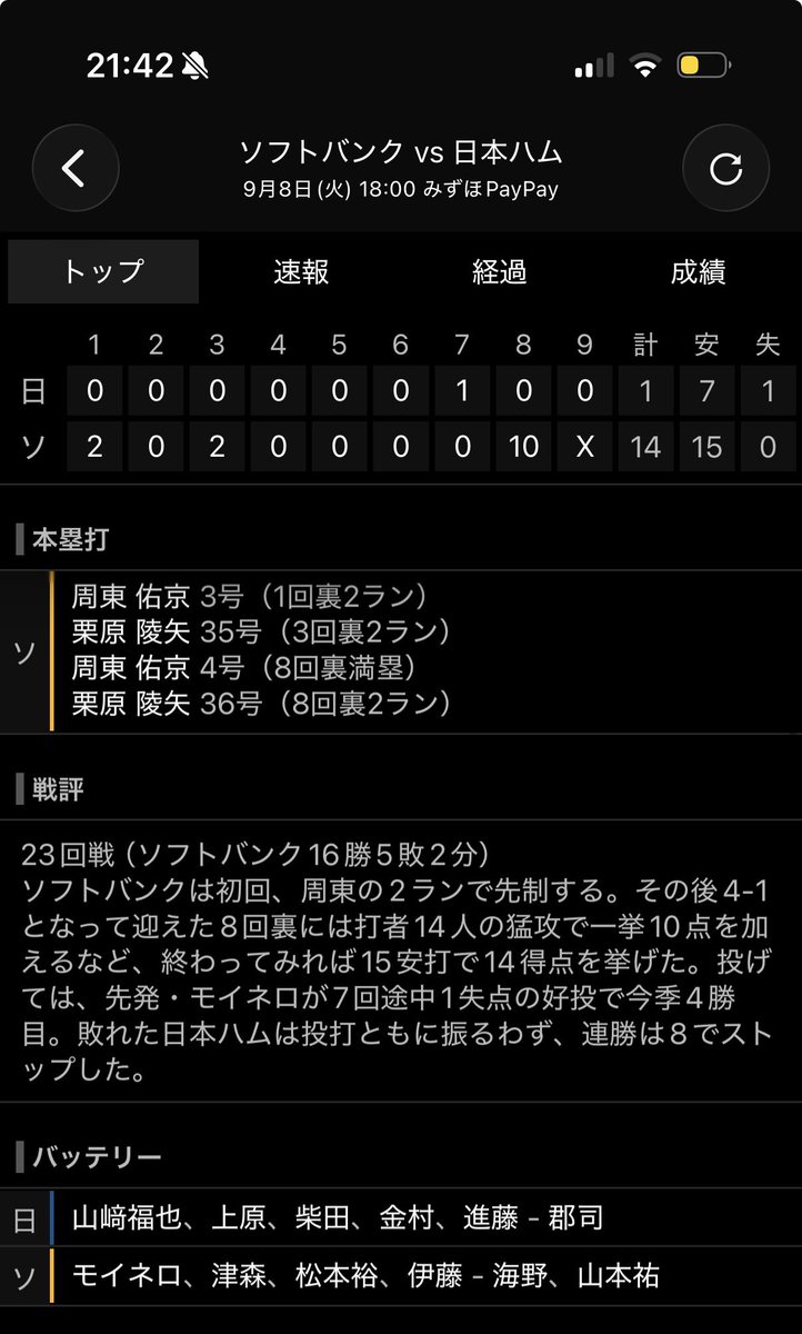 ybmm10101's tweet photo. なんか日ハムが1イニング10点取られるわ、満塁ランニングホームラン打たれるわ、捕手が投手として当番するわで情報量の多い負け方をしてて大横転 https://t.co/HHfT1ndmwZ
