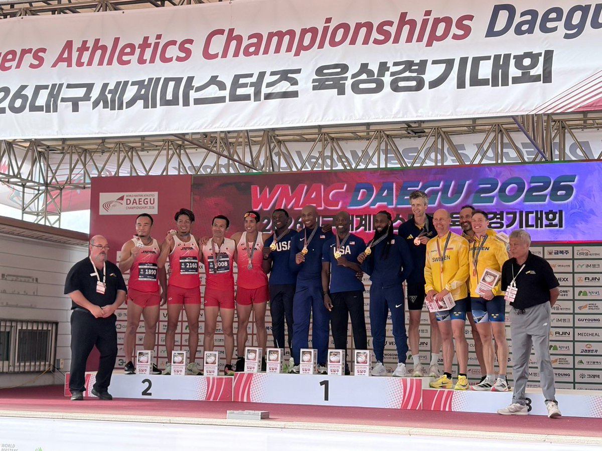 king11_masa's tweet photo. 世界マスターズ大会

M40 4×400mR
２位🥈

世界大会で念願のメダル獲得！！ https://t.co/vEPXzIIuQp