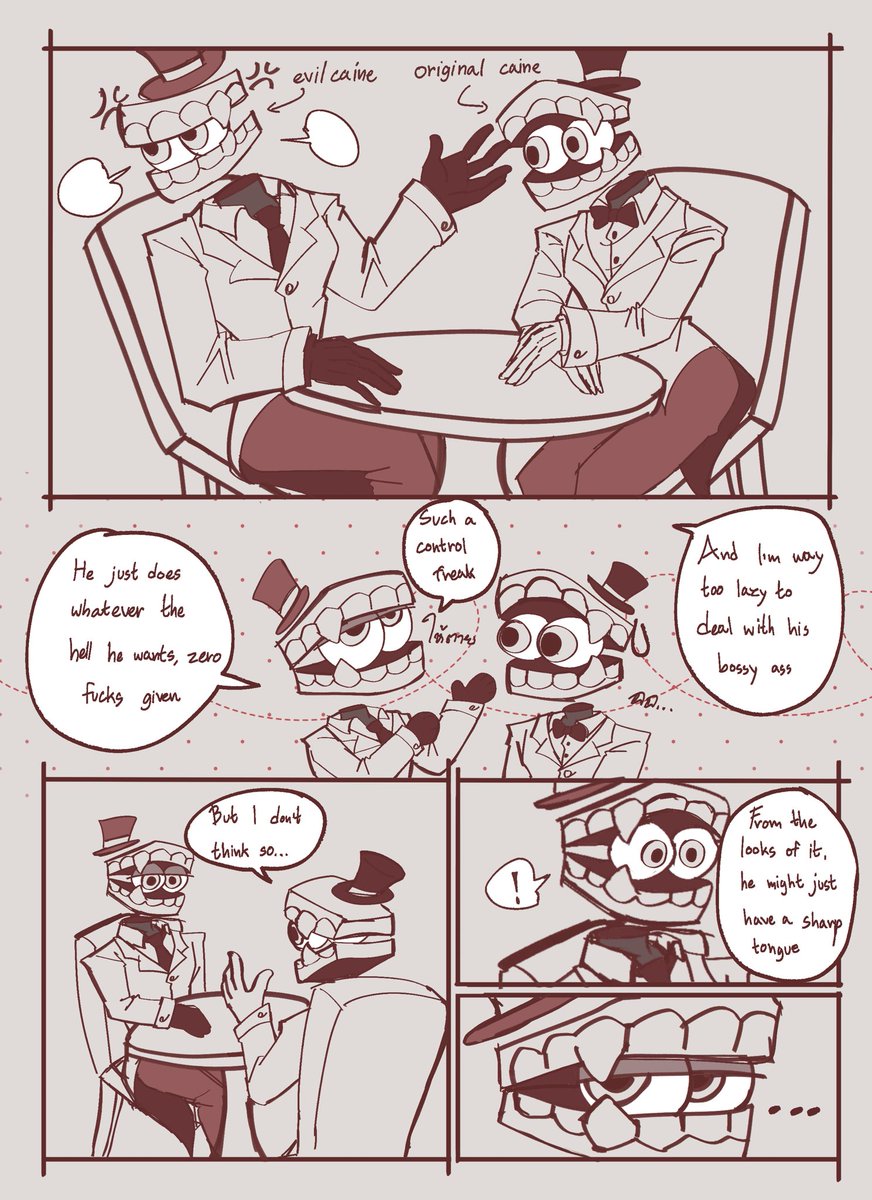 CatDraw5's tweet photo. Imagine both AU Caines meeting up to discuss their relationship drama 🤔 (1/…)  #tadc #royalteeth #theamazingdigitalcircus #kinger #caine https://t.co/v0KHjGy5sI