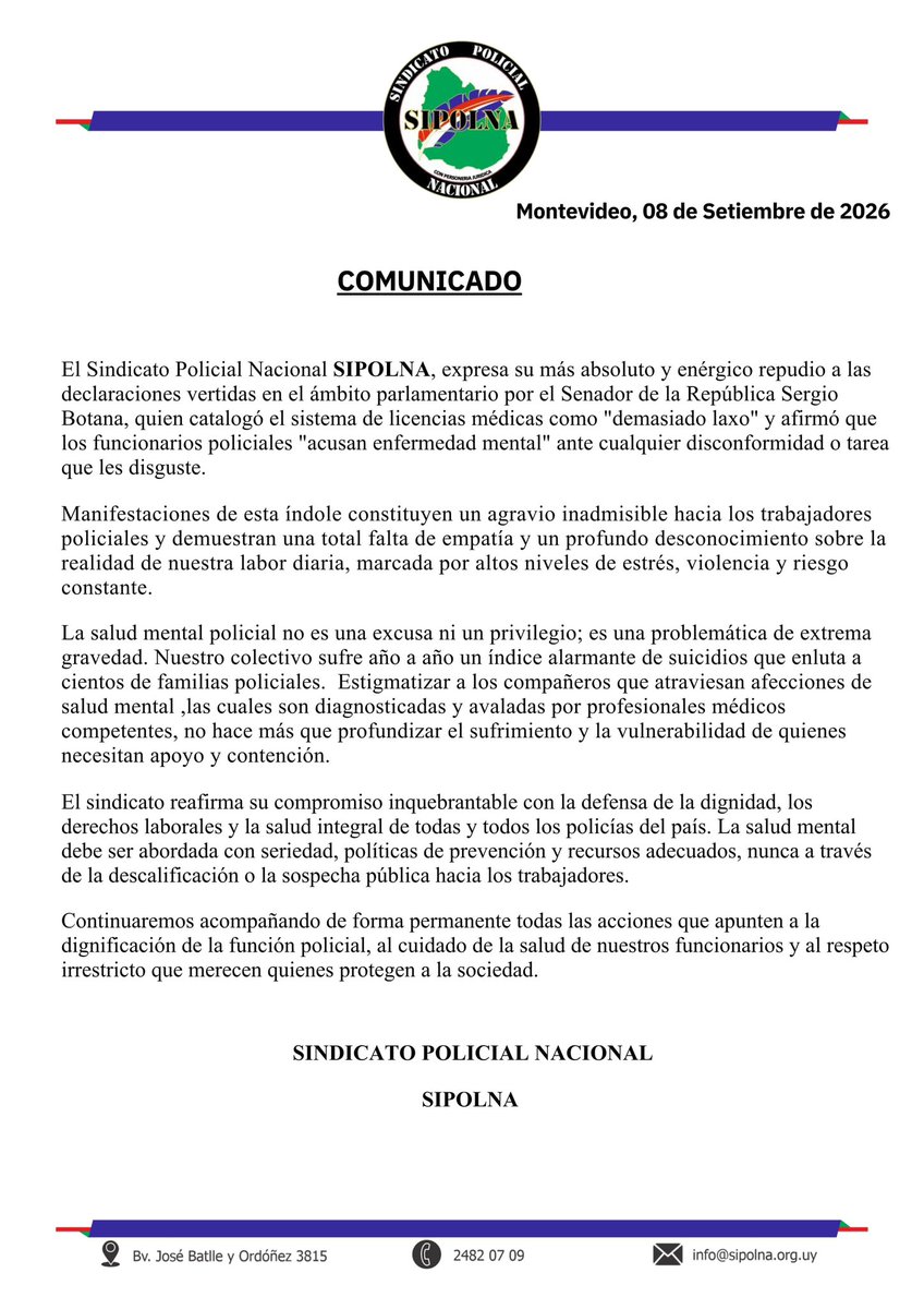 SIPOLNA's tweet photo. COMUNICADO https://t.co/bIqtqJDJvv