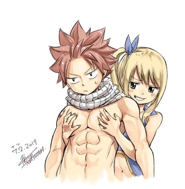 sylvwon's tweet photo. the topic is: lucy being freak asf with natsu https://t.co/uryvqRiFMj