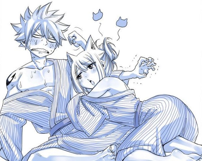 sylvwon's tweet photo. the topic is: lucy being freak asf with natsu https://t.co/uryvqRiFMj