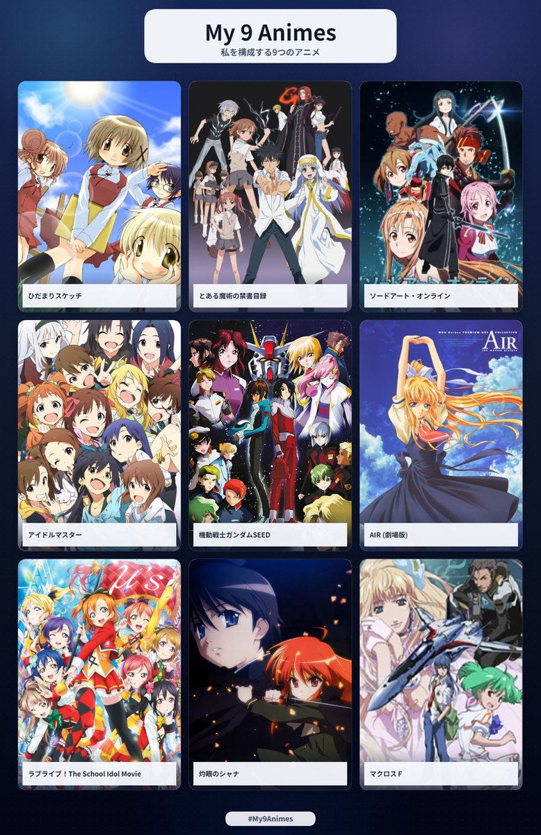 kanata_yui's tweet photo. アニメを好きになるきっかけをくれた関係作品の代表の９つ　私を構成する9つのアニメ #My9Animes #私を構成する9つのアニメ https://t.co/QY8XRnqeqQ https://t.co/zXRueLdqxY