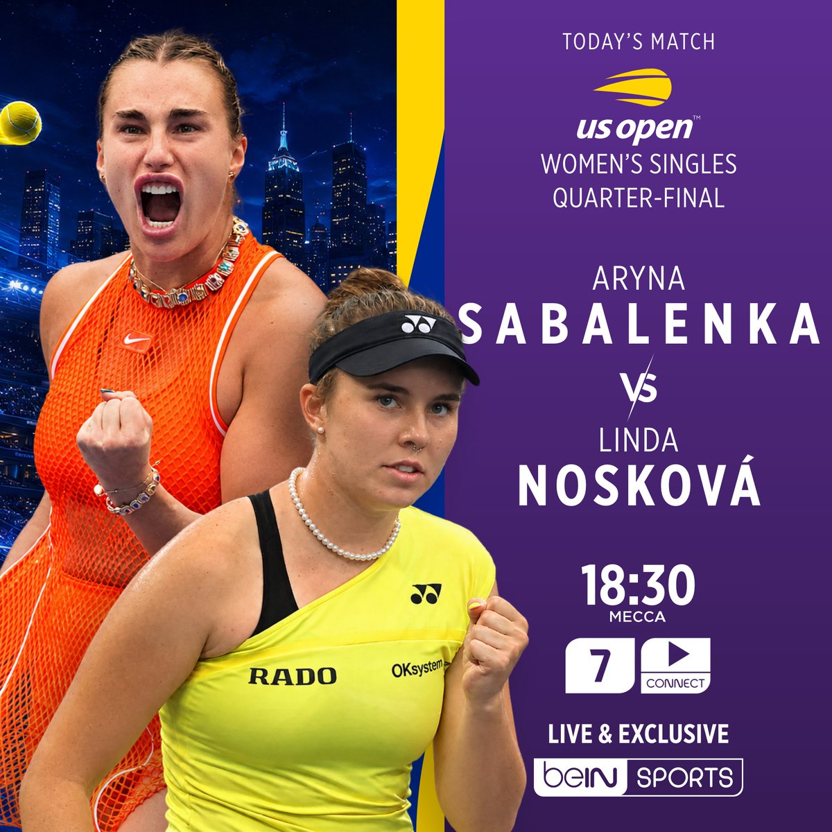 beINSPORTS_EN's tweet photo. 🎾 @usopen quarter-finals on the way!

📦 Watch LIVE on beIN SPORTS 👇
 
 🔗 https://t.co/rX4zxBpy8K
 📱 https://t.co/uSWx98wS10 https://t.co/JHE9khlIIN