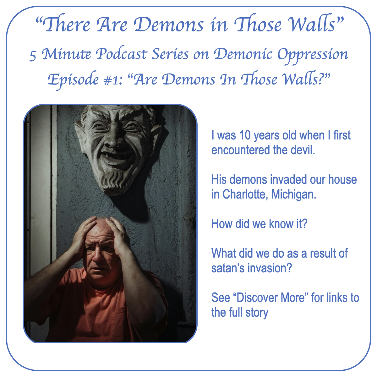tphmmii's tweet photo. There are demons in those walls: a 5 minute podcast series on demonic oppression and attacks
Discover More:
Audio Podcast: https://t.co/IvNn3C6rNs
Transcript Text: https://t.co/kgVkvjHkYD https://t.co/QPNXLkaQh0