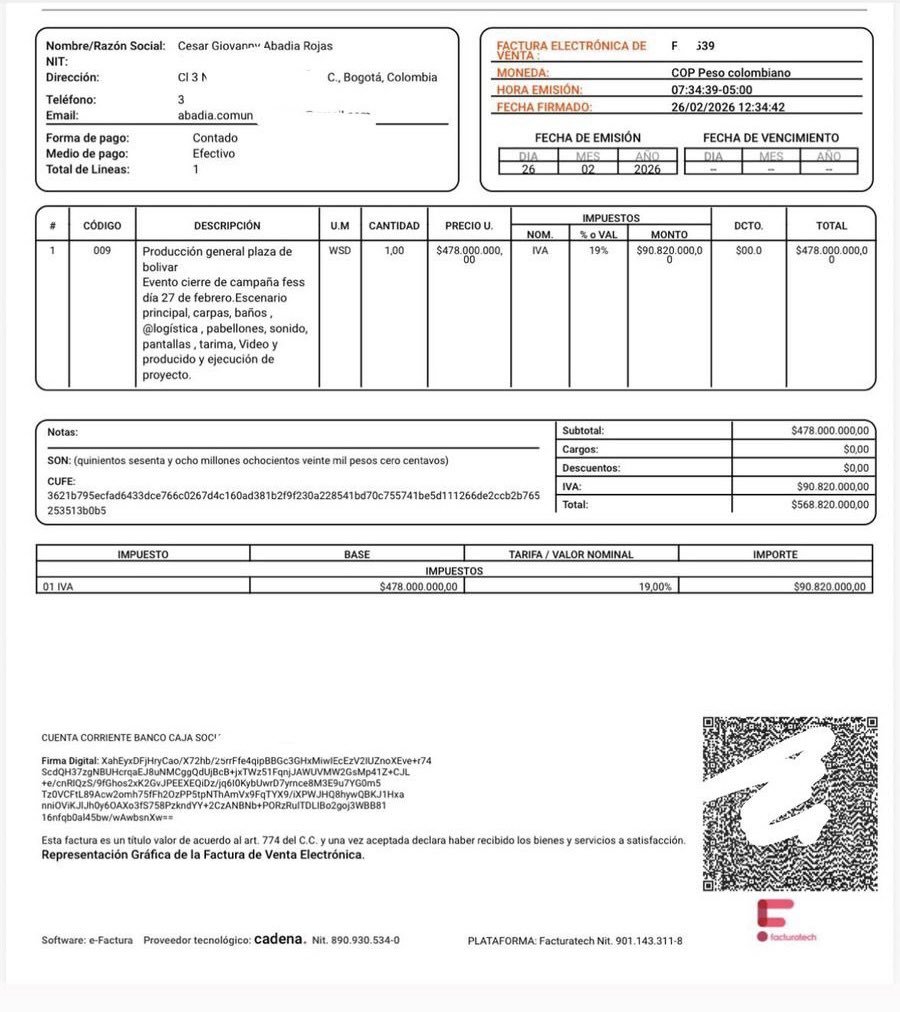r3ntas's tweet photo. Claro, las empresas pueden participar, pero el Sr Abadia (@Abadia_Giov) puede sacar 568 millones de un día para otro con una tarima que usaron para un evento del @MinSaludCol cuando ganaba 4 millones de pesos y ni declaraba renta.

Torcidos y el Pacto Histórico. https://t.co/Wkf7oavhIO
