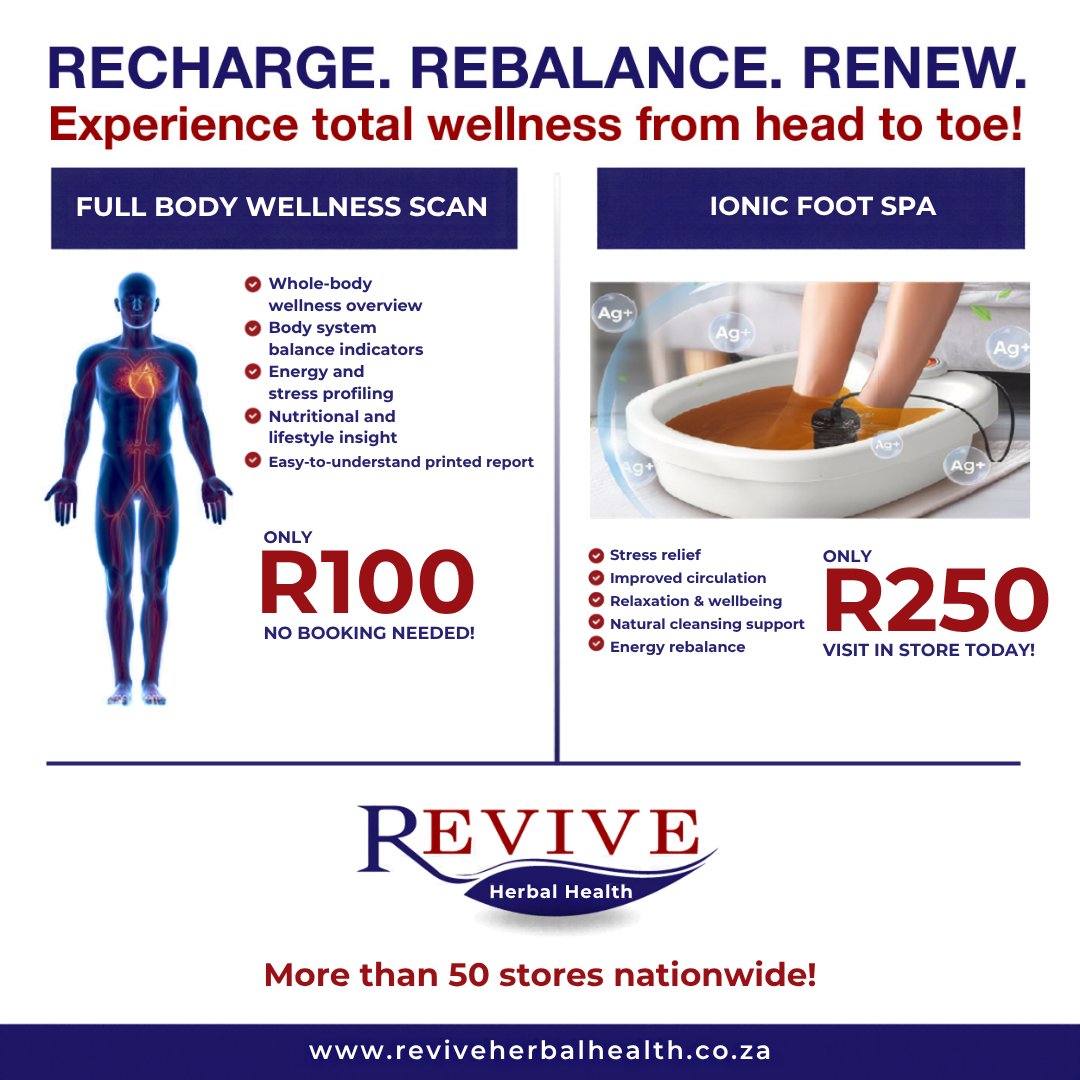 DailyVoiceSA's tweet photo. SPONSORED |  Get natural and effective health products with Revive Herbal Health.
Our range of health products are available for purchase at our health store near you. Visit us today!

Click on the link below to find a store near you!

https://t.co/WbWmuZ3kC1 https://t.co/VJfLEF96j8