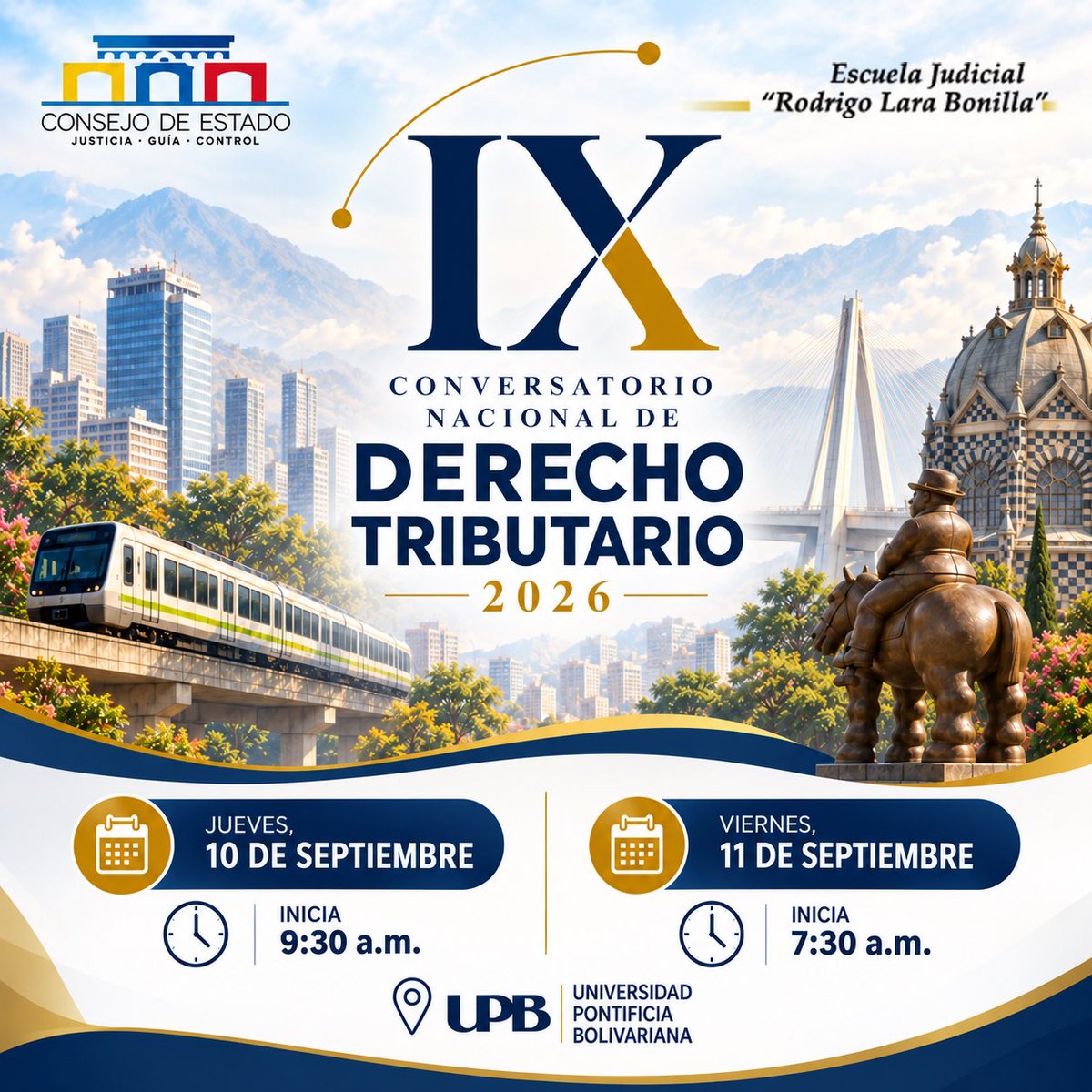 consejodeestado's tweet photo. ⚖️ El @ConsejodeEstado y la @Ejrlbnet invitan al IX Conversatorio Nacional de #DerechoTributario2026

📅 10 y 11 de septiembre
Consulte la agenda: https://t.co/yookKoH8Or

Transmisión día 1: https://t.co/WvX00oUGK2
Transmisión día 2: https://t.co/vubCm5Afzg https://t.co/CXHkQ2xCzq