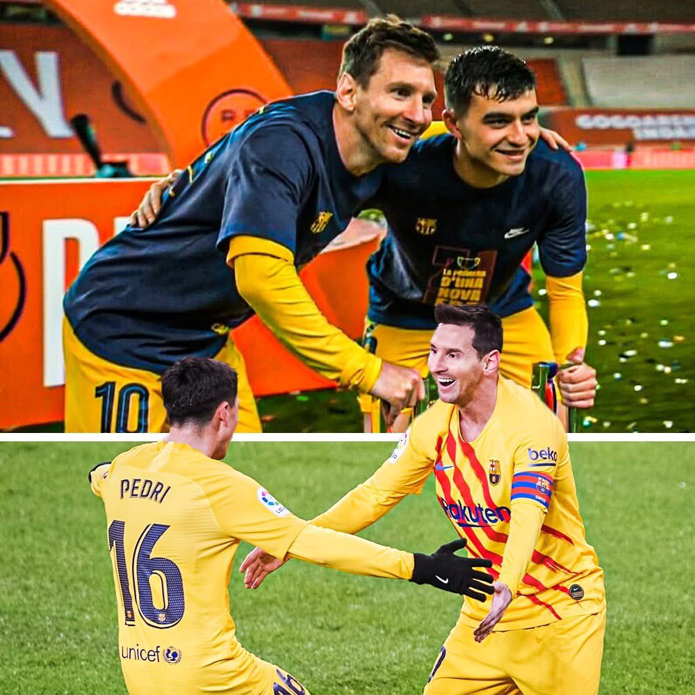 AlbicelesteTalk's tweet photo. Pedri on his first day at Barça and the situation with Messi:

"I had no idea where to go. When I opened the door to the players’ area, guess who is the first person that I saw? Literally, the first person.  It’s Leo.  He’s standing in front of me, for real.

"I was basically speechless. I tried to introduce myself. I don’t know what I said. 
He just smiled and told me to relax and come into the dressing room. 

"It’s funny because I came in at the same time as Trincão, and for the first few days, we used to just stay in the gym after training, because we were too embarrassed to go into the dressing room with all these legends, Busquets, Piqué, Jordi, Leo. We just stood around pretending that we were stretching forever. 

"Finally, Leo walked by one day, and he must have figured out what was going on. 
He said, “Hey, what are you guys doing in here? Come in and chill with us.” 
Leo brought us into the dressing room and showed us where to sit. We were like two puppies.  “Here? I can sit here?” 
￼
"I’ll forever be grateful to him for that. Leo and Jordi broke the ice and made us so comfortable." @TPTFootball