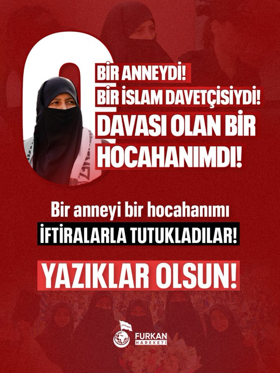 fhoncunesil's tweet photo. BİR ANNEYDİ!
BİR İSLAM DAVETÇİSİYDİ!
DAVASI OLAN BİR HOCAHANIMDI!

İFTİRALARLA TUTUKLADILAR!
YAZIKLAR OLSUN!

SemraHocaya Ozgürlük
28Şubat DevamEdiyor
#YargıEliyleZulüm https://t.co/qr3kPxI3iW