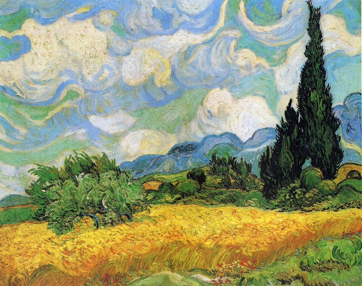 towner96's tweet photo. Wheat Field with Cypresses at the Haude Galline near Eygalieres (1889) by Vincent van Gogh https://t.co/ELPBg69BMU
