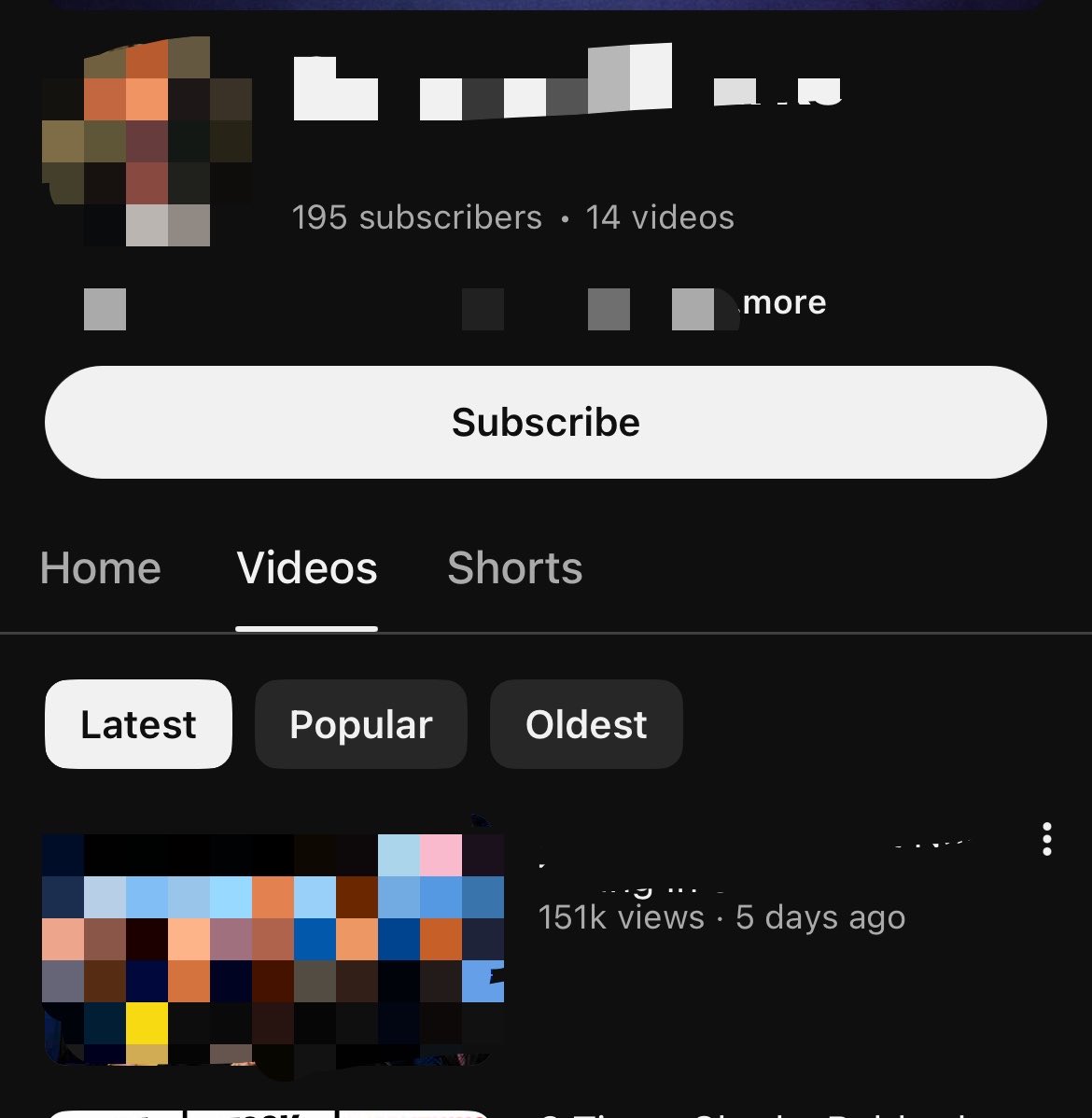 classic_dawn's tweet photo. Long form can be so stingy with sub count, 
What do you mean 151k views can’t even convert subs at all.

Channel sitting at 195 subs and a viral video at 151k 😢 https://t.co/6G8fEFBnEw