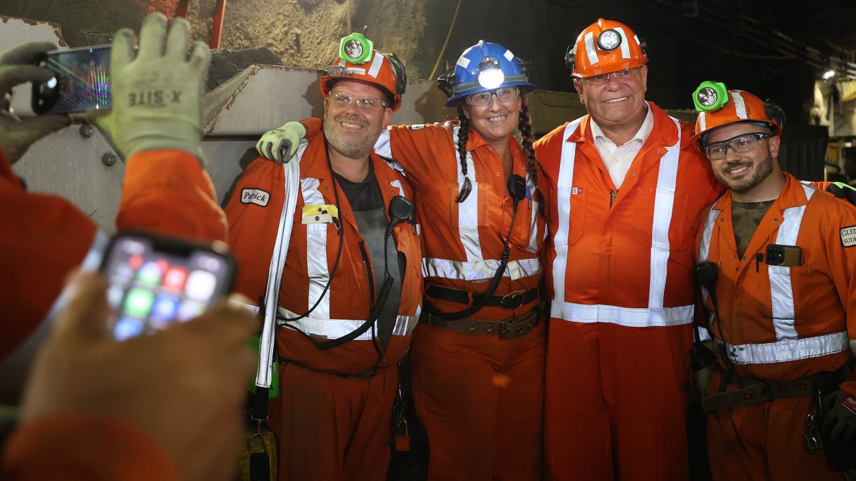 Glencore's tweet photo. Nearly 2,600 metres below ground, Glencore Canada’s Onaping Depth team just connected surface to orebody for the first time – a major milestone on the journey to production. Read more about the Onaping Depth project.