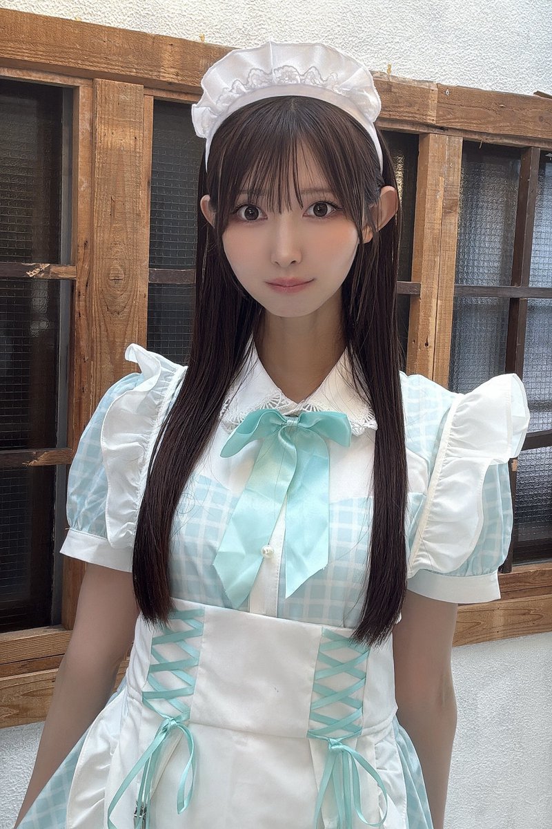 rinamini's tweet photo. 好評だった制服のようなメイド服💚

普段着ない色でそわそわしてる💭˒˒ https://t.co/OL6zq9TNH0