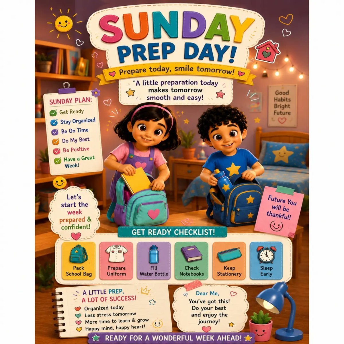AndersonPGD's tweet photo. Prepare today for a brighter Monday tomorrow. Pack your bag, get organized, and start the new week with confidence. https://t.co/Dg0qACix0Z
