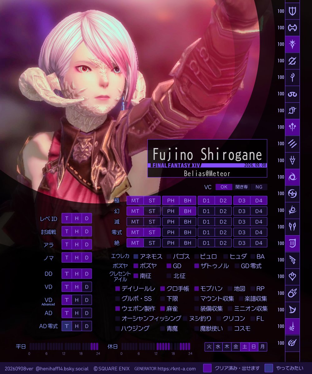 Fujino_SB's tweet photo. ようやっとレベリング終わったので
久々にキャラカ更新しました

#FF14キャラクターカード
#FF14戦闘キャラカ https://t.co/Q0NGoSYfSD