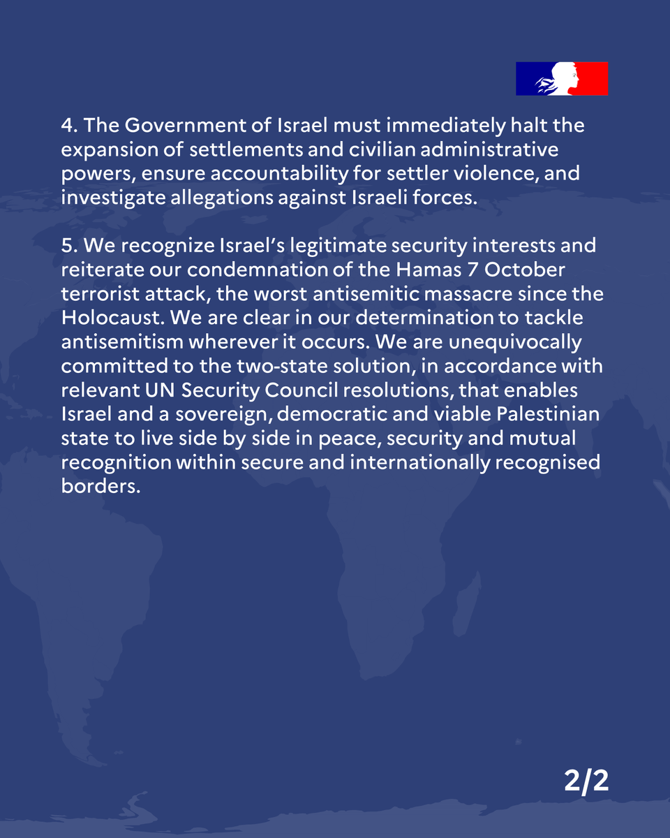 francediplo_EN's tweet photo. Joint statement on the two-State solution https://t.co/GsEdZ8l4sR