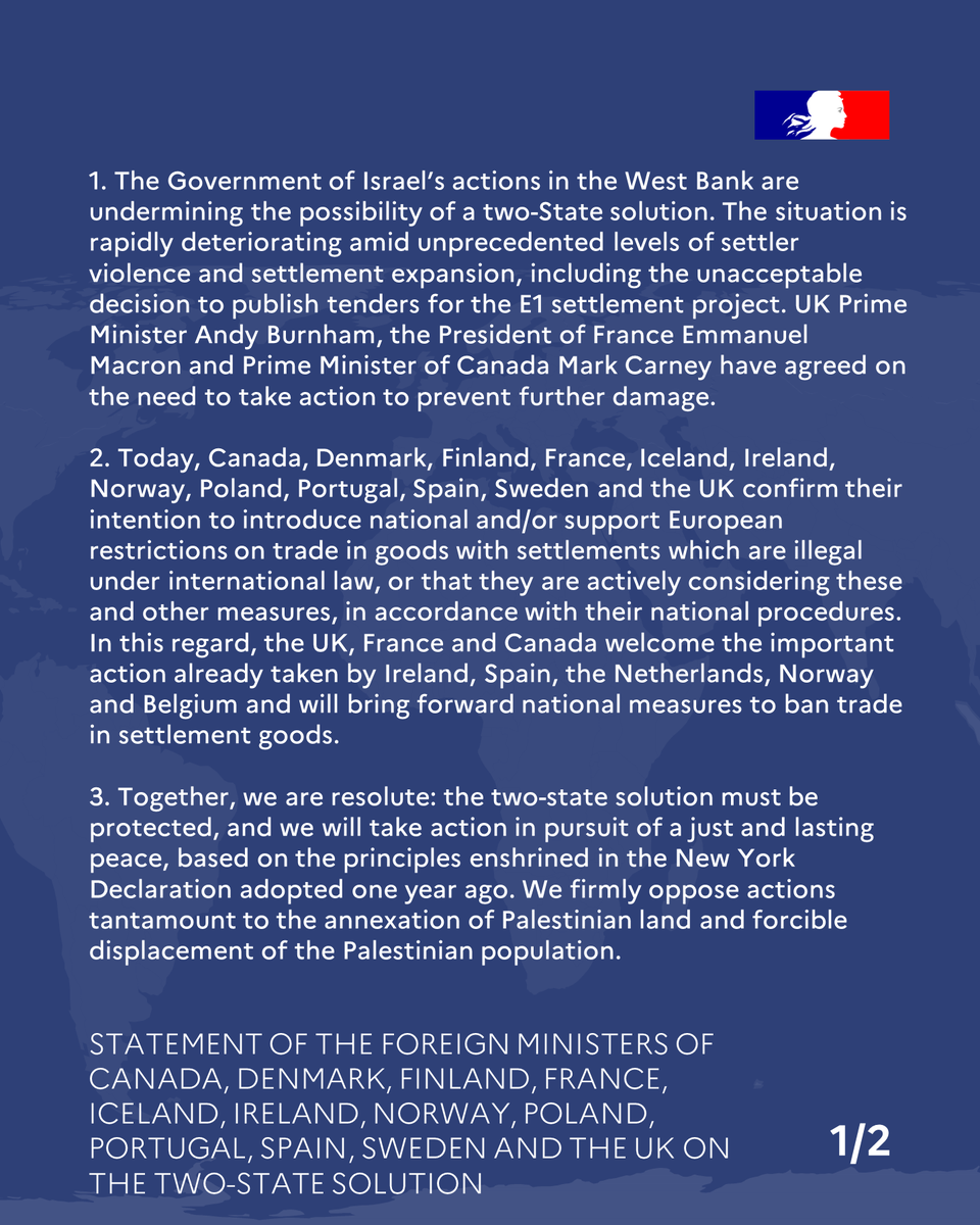 francediplo_EN's tweet photo. Joint statement on the two-State solution https://t.co/GsEdZ8l4sR