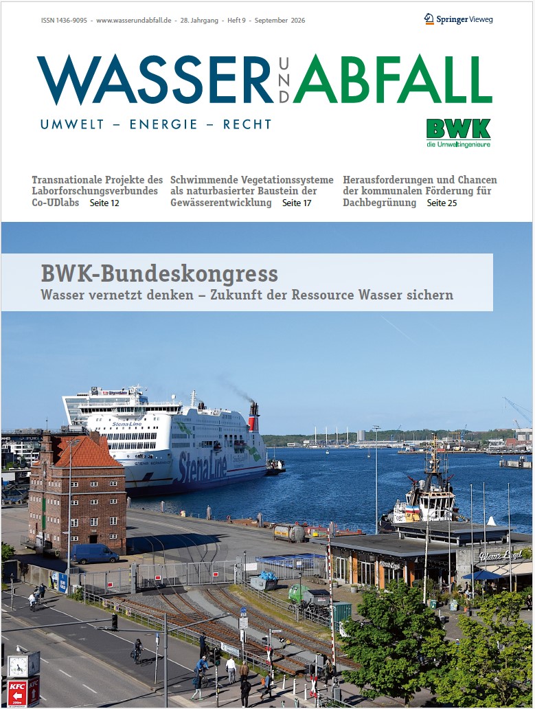 SpringerVieweg's tweet photo. Die Ausgabe 09/2026 der Fachzeitschrift WASSER UND ABFALL ist erschienen. Die Ausgabe präsentiert unter anderem innovative schwimmende Vegetationssysteme sowie Teilprojekte eines europäischen Forschungsverbunds zur Siedlungsentwässerung.
https://t.co/o67NvRxfub https://t.co/lBQ3SzZXlp