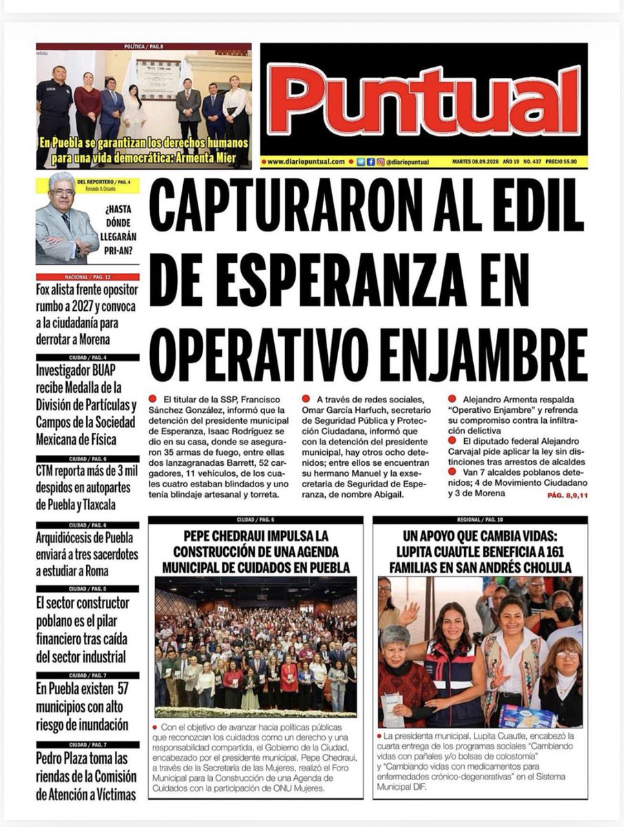 periodistasoy's tweet photo. En operativo federal el presidente municipal de Esperanza, Puebla, Isaac Rodríguez, fue detenido como parte de una red criminal dedicada al robo de autotransporte en la autopista Puebla-Veracruz. ¿A poco las autoridades de la entidad nunca supieron de sus actividades delictivas? https://t.co/a0GmBavhke