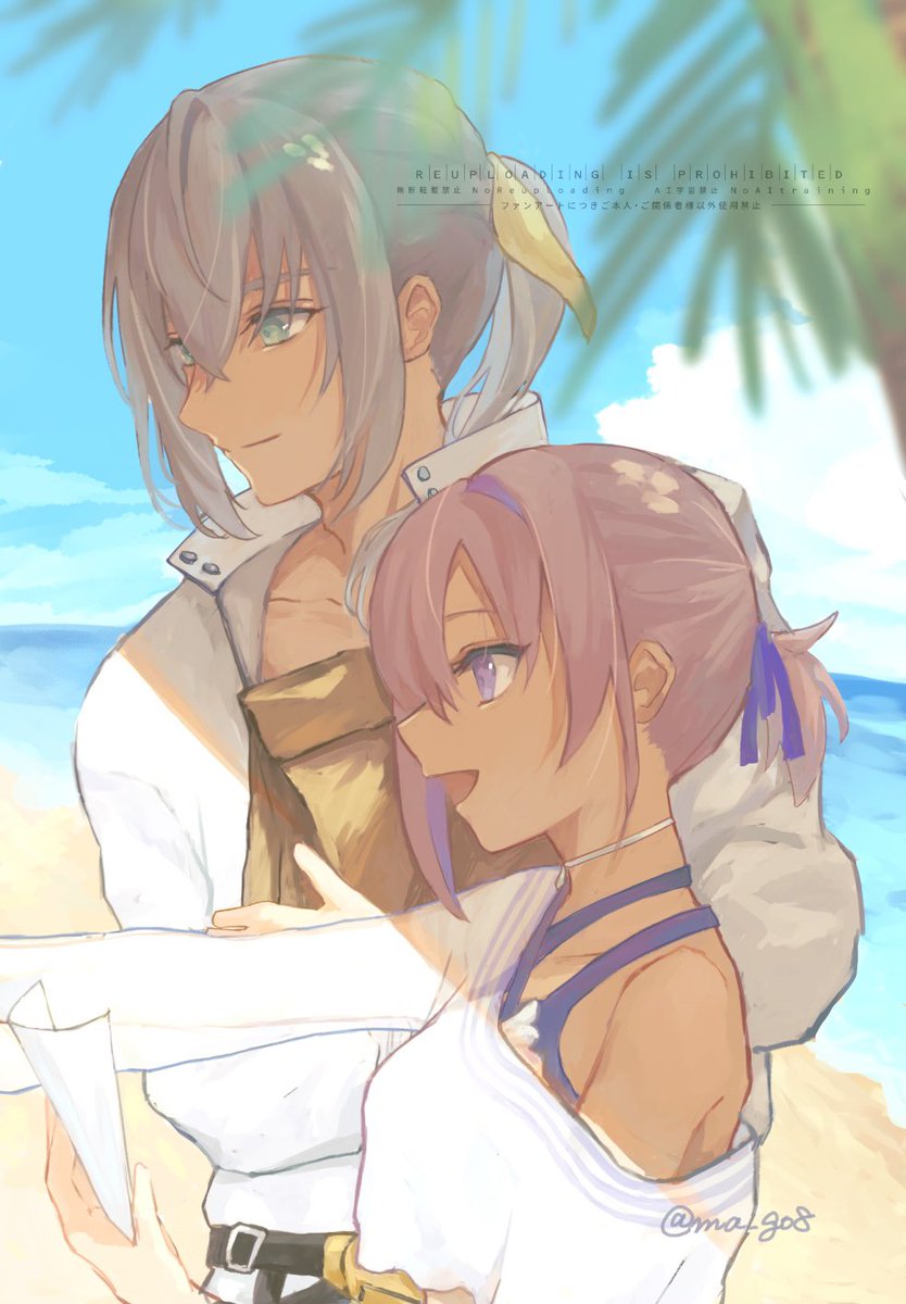 ma_go8's tweet photo. ２人とも後ろで髪結んでたのが新鮮で良かったなという絵 https://t.co/KIMUci2BKN