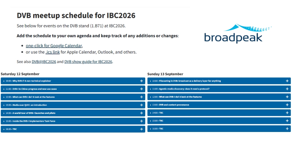 broadpeak's tweet photo. 🎤 Our experts are speaking at #IBC2026
📍 Sept. 11: Xavier Leclercq joins @scte_Int to discuss the network evolution behind broadcast-quality internet TV.
📍 Sept. 12–13: Guillaume Bichot joins @DVB_Project to discuss Media over QUIC (MoQ) &amp; filecasting
#IBC #MoQ #DVB @IBCShow https://t.co/aGrtA3PzyI
