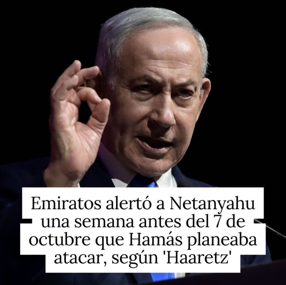 AnibalGarzon's tweet photo. Netanyahu ignoró el aviso de Emiratos Árabes Unidos, su socio en Oriente Medio desde los Acuerdos de Abraham, sobre el ataque militar de Hamas según el diario israelí Haaretz. Un genocida que no solo es culpable de los asesinatos de palestinos sinó también de muertes de israelíes https://t.co/1OOfFBFG3D