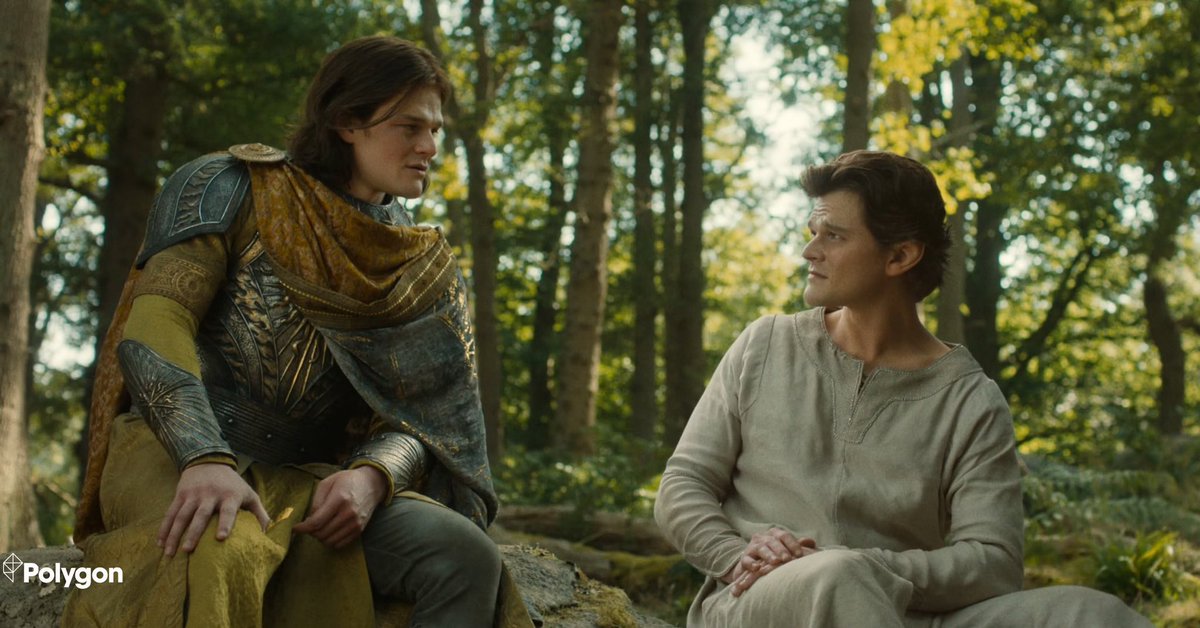 FellowshipFans's tweet photo. Scene description: Flashback to the moment Elros tells Elrond that he's chosen mortality. The season 3 scene occurs before present-day Elrond travels to Númenor seeking help in the war against Sauron.

@Polygon https://t.co/pV1AsYSTnW