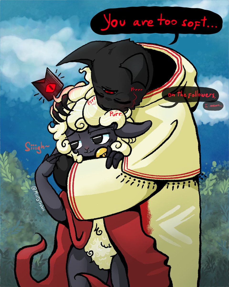 MintyTreble's tweet photo. A little extra~ just Nari living his best life after letting himself slip 🌈 

#narilamb #cotlfanart #cotllamb #narinder https://t.co/KZdtQYR1Nj