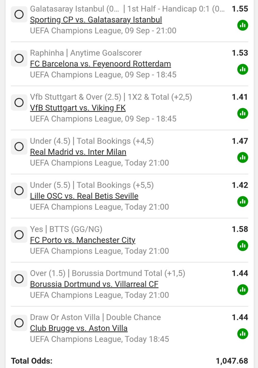 BonginkosiMbuso's tweet photo. 🏆  UEFA Champions League 
⏳️ Booming Bundle
💰 Total Odds: 1K
🎟 Code: BW7017EF7B / BW7017FBF4

📸 See slip below https://t.co/TczAq7VhGR