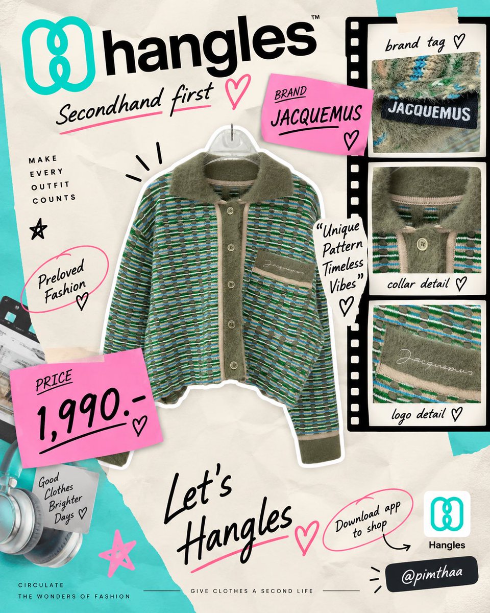 hangles_co's tweet photo. มือหนี่งหลักหมื่นมือสองเหลือหลักพัน 🫣💚
มีอย่างละ 1 ตัวถ้วน แบรนด์ฮิตแบรนด์ดัง มีให้เลือกมากกว่า 10,000 ชิ้น 💕
Application : Hangles
Line : @ hangles
#hangles #ganni #sandro #gentlemonster #ส่งต่อมือสอง #เสื้อผ้ามือสอง https://t.co/ajFrcDCKjH