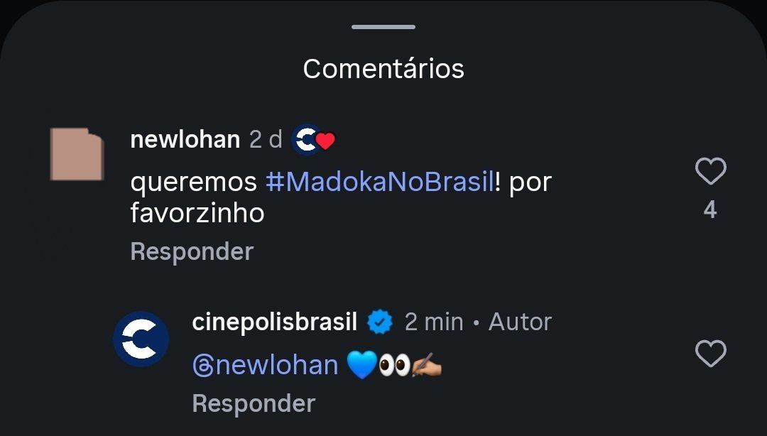 NewBeluga's tweet photo. A @cinepolisbrasil está curtindo novamente os comentários com a tag #MadokaNoBrasil e curiosamente, curtiu o comentário sobre a @KonnichiwaFest pediu apelo aos fãs para demonstrar interesse. Por isso, vamos puxar a tag nos post dele no Instagram! Vamos fazer barulho!! https://t.co/p5kV1VRenK