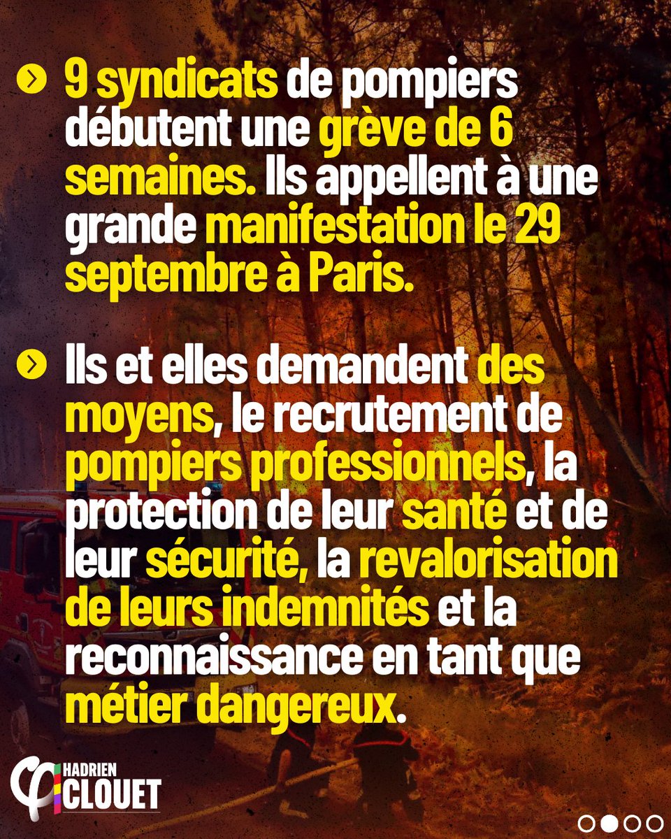 HadrienClouet's tweet photo. Soutien au mouvement de grève initié par l'intersyndicale des pompiers. https://t.co/5ZmpMxvmSW