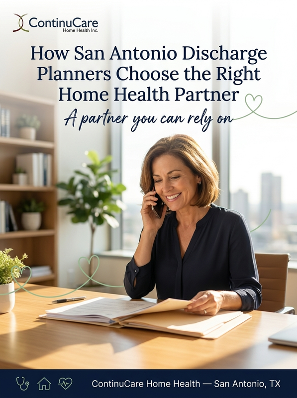 ContinuCareSA's tweet photo. Discharge planners carry real responsibility for what happens after a patient leaves the hospital. San Antonio planners look for agencies with fast response times, clear communication, and consistent clinical follow-through. Connect with ContinuCare to see how our team supports y https://t.co/YqBCp4xxoH