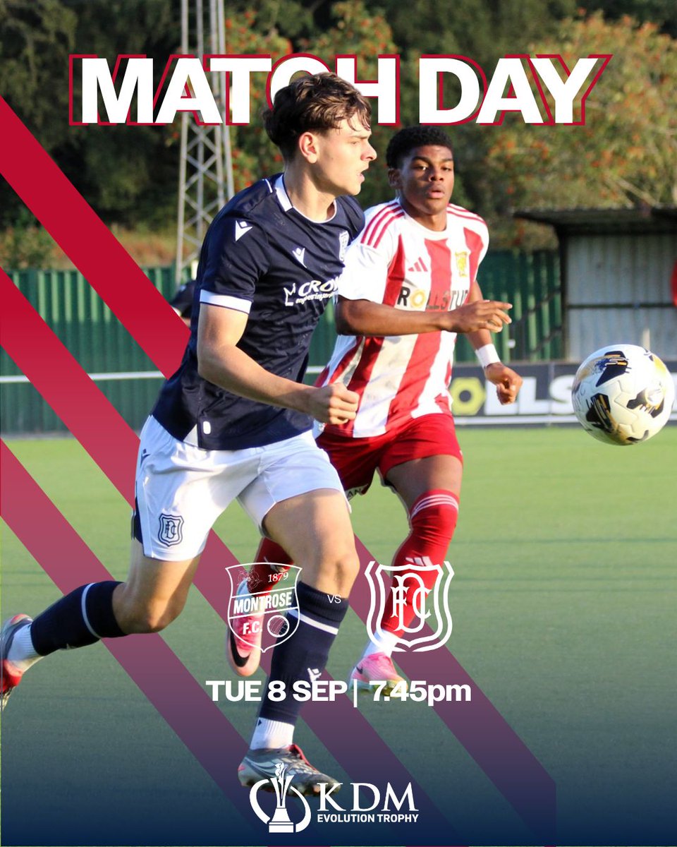 DundeeFC's tweet photo. Dundee B take on Montrose away tonight in KDM Evolution Trophy action 💥

Get along to support the Young Dees ⬇️
https://t.co/ewPMLcp6In https://t.co/BkEMBst3yZ