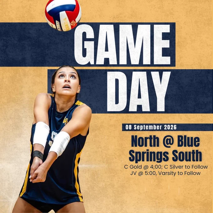 Game Day post for Liberty North at Blue Springs South. C gold will play at 4:00, with C Silver to follow. JV will play at 5:00 with Varsity to follow.