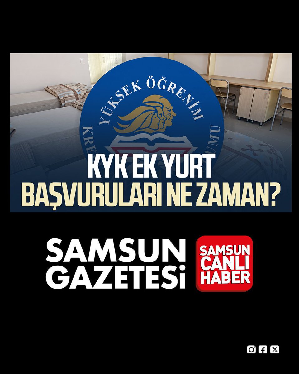 Samsungazetesi's tweet photo. KYK ek yurt başvuruları ne zaman başlayacak?

Detaylar haberimizde 👇
🔗 https://t.co/BXhzbEEJjF

#KYK #KYKYurt #GSB #Öğrenci #Üniversite #YurtBaşvurusu #EDevlet https://t.co/w4TlhVK8bI