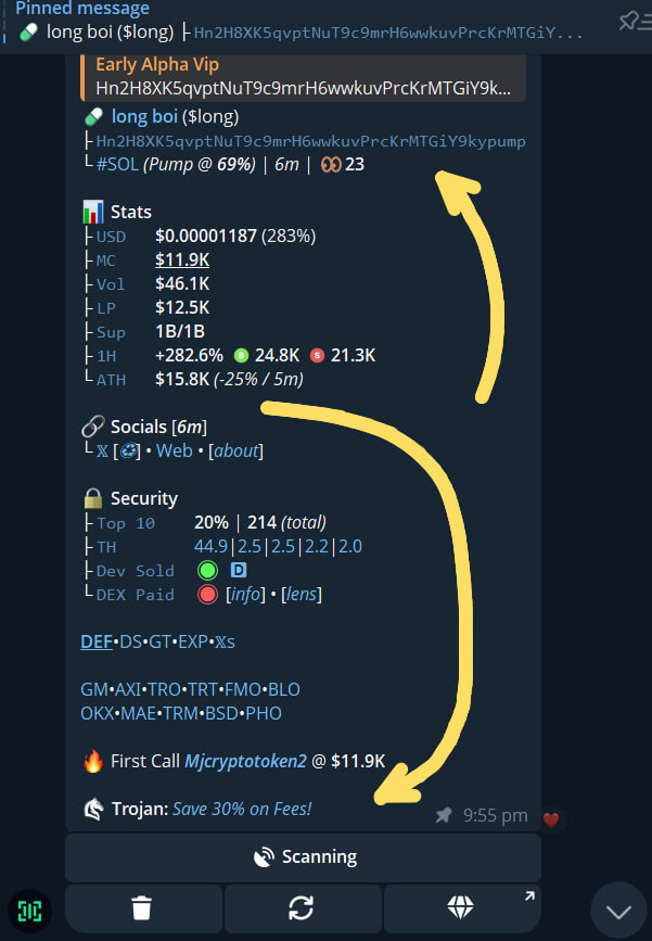 Mjcryptotoken2's tweet photo. solana:BCzBBz5c6fCcRU7UjdJxszaECh7FdnU551MoQewpQv7L: $11.87K call → 14.9x in 8m33s. I share early Solana memecoin calls, on-chain signals, DEX flow, entries &amp; low-cap setups inside my private VIP. DM for VIP access. https://t.co/XeNxCyIdy3