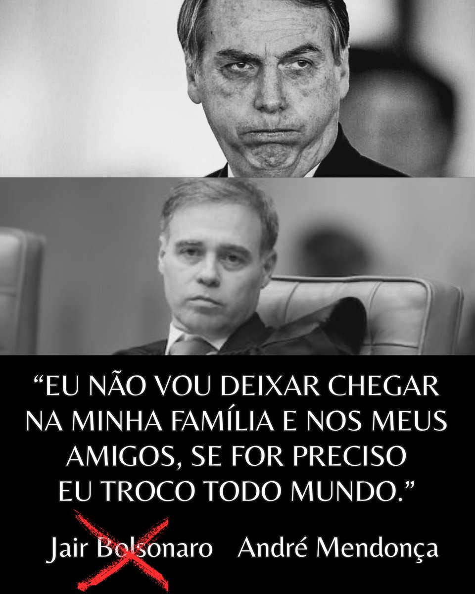 BacurauA's tweet photo. “EU NÃO VOU DEIXAR CHEGAR NA MINHA FAMÍLIA E NOS MEUS AMIGOS, SE FOR PRECISO EU TROCO TODO MUNDO.” (André Mendonça) https://t.co/dwcnneRorv